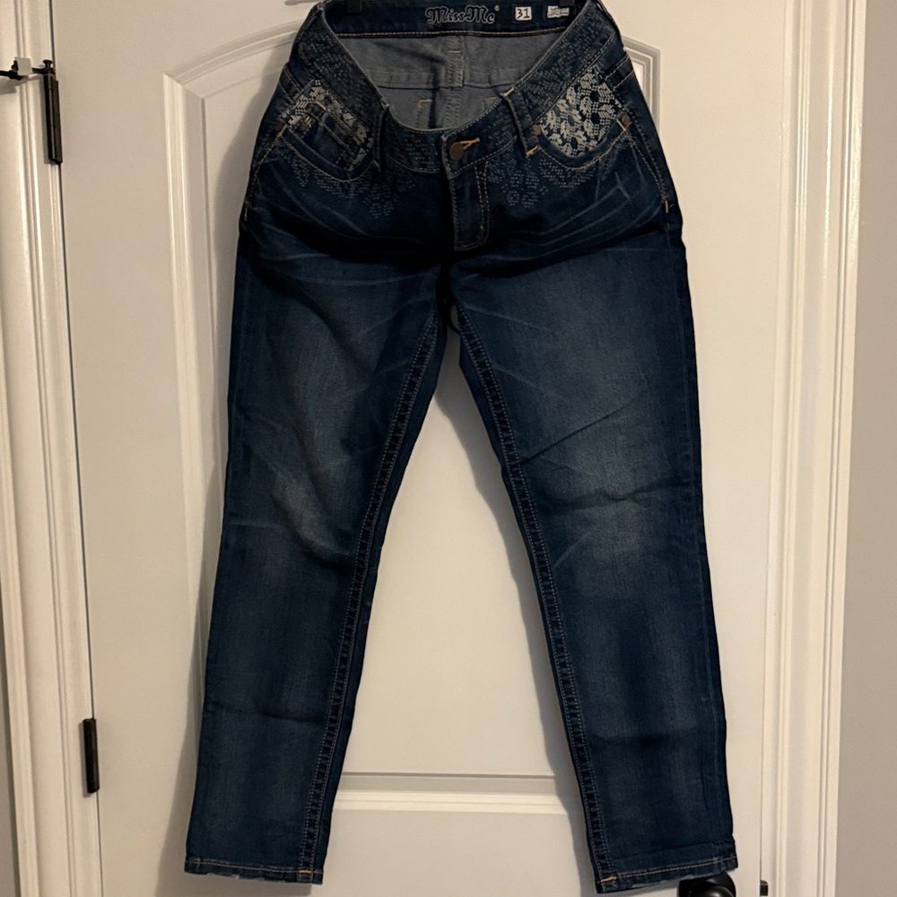 Miss Me Dark Blue Straight Leg Jeans